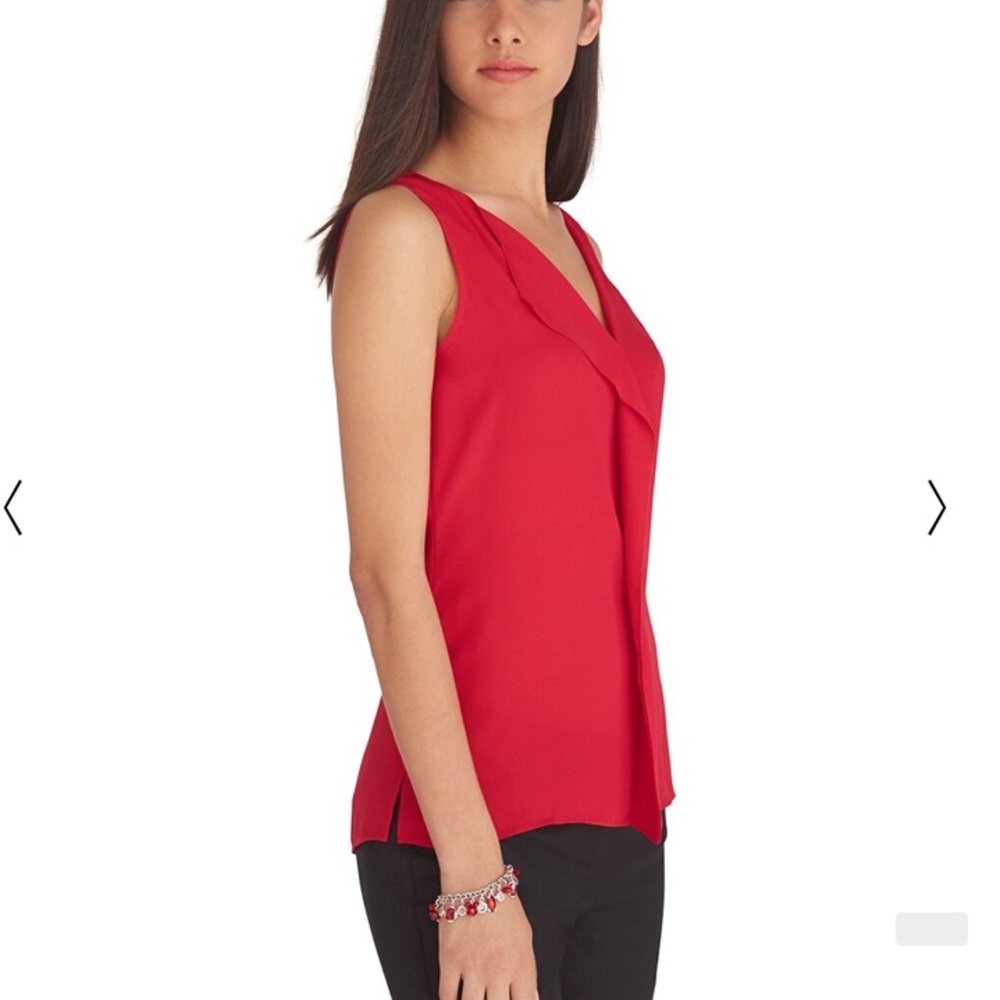Bright Red Ruffle Blouse Top - Picture 3 of 8